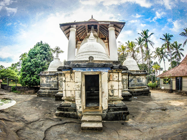 Gadaladeniya Temple carved in Dravidian style from a rock outcrop